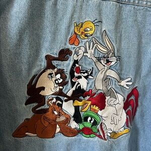 Warner Bros. Light Blue Denim Jacket with Black Tag